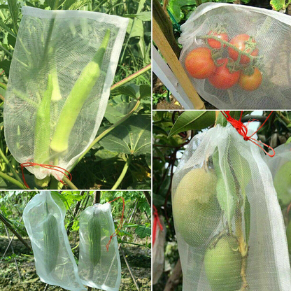 100pcs 45x30cm Agriculture Garden Fruit Vegetable Protection Exclusion Mesh Net Bags