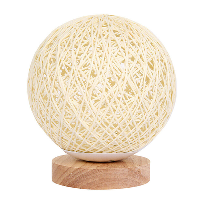 Rattan LED Table Desk Bedside Night Light Lamp 15cm