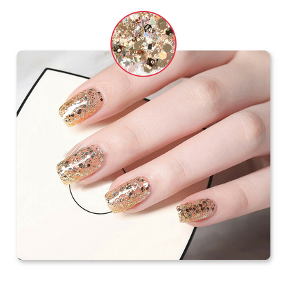 12 Colors Holographic Nail Sequins Glitter Flakes Sparkle Confetti Art Decal