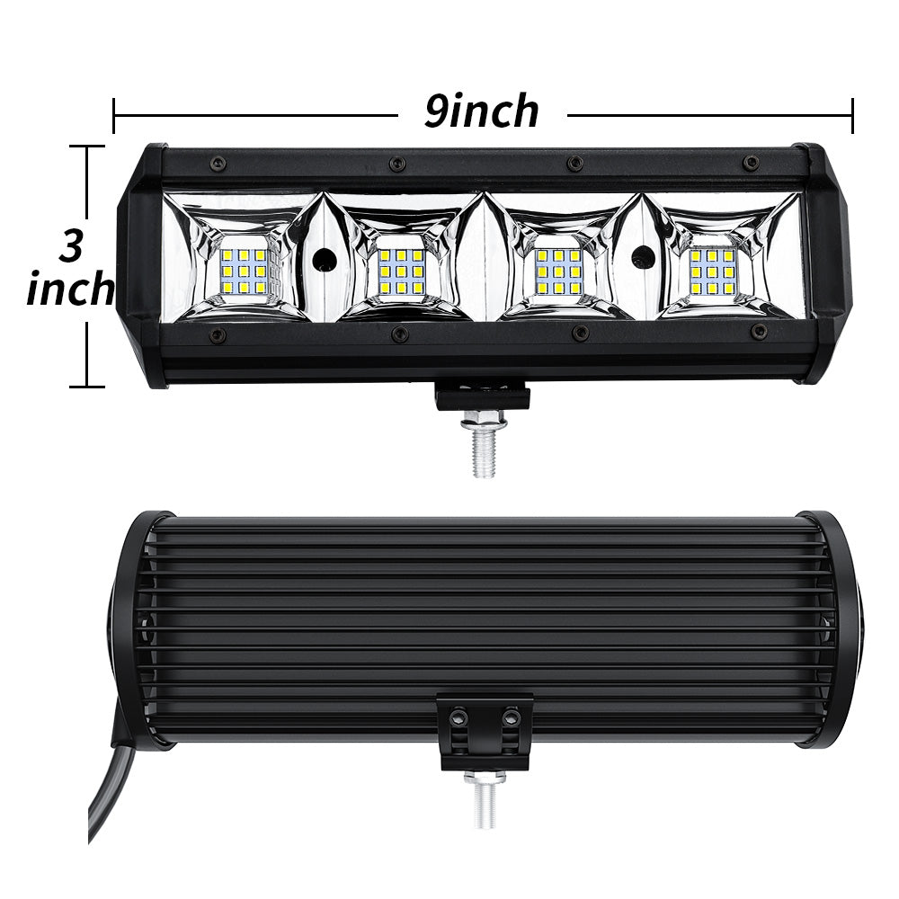 Pair 22.86cm White LED Spot Light Bar