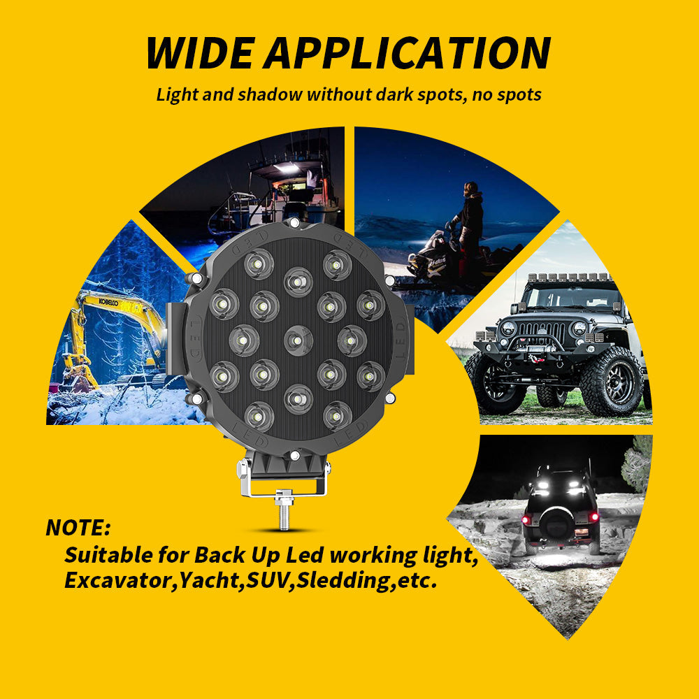 7-Inch Circular LED Spot Light Bars