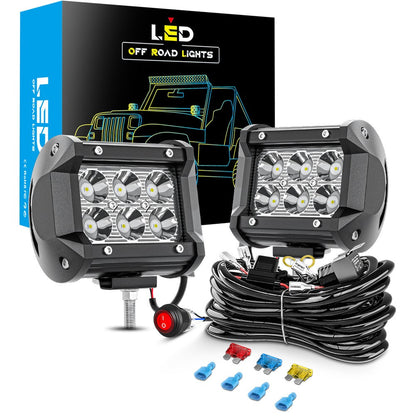 Pair 3Inch Led Work Light Bar Spot Flood Off-road Driving 4Wd 4X4 Reverse