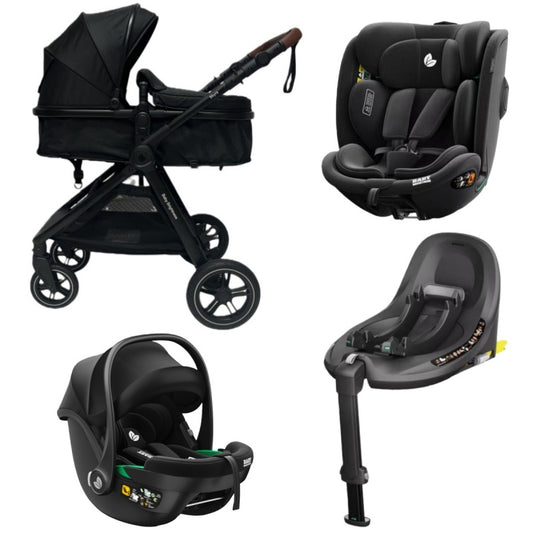 Pre-order Skyra 2-in-1 Newborn Pram & Bassinet Stroller + infant capsule + 360 car seat with Rotating ISOFIX Base (Black)