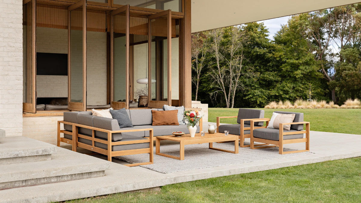 TASMAN TEAK DOUBLE LEFT ARM SECTION