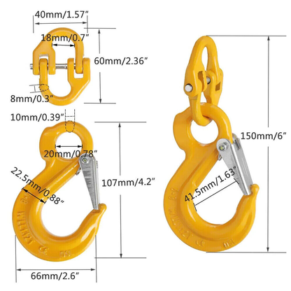 Hammerlock and Eye Sling Hook Safety Chain