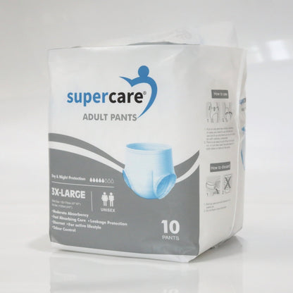 SuperCare Adult Disposable Pants 3XLarge -Day & Night Protection