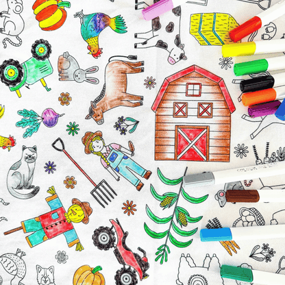 Colour Me Kids - Washable Colouring In Tablecloth Set
