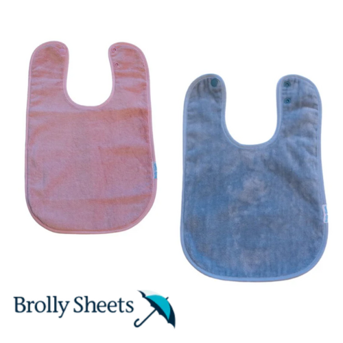 Extra Absorbent Snaps Toddler Bib by Brolly Sheets – Pink or Blue