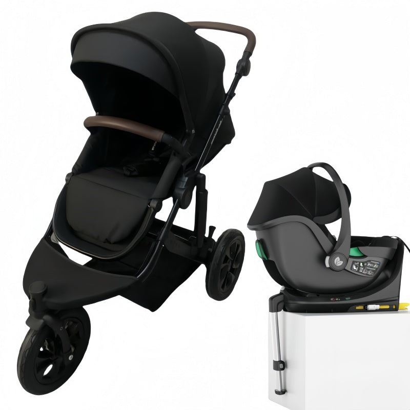 Pre-order Baby Brightness easygo 1+ three wheel stroller with baby capsule and ISOFIX base Black  ETA: 31st October 2025