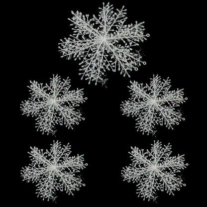 30PCS 11cm White Snowflakes Decorations Christmas Tree Party Charms Christmas Decoration