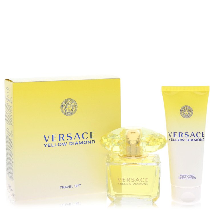 Versace Yellow Diamond Gift Set - 3 oz Eau De Toilette Spray + 3.4 oz Body lotion by Versace --
