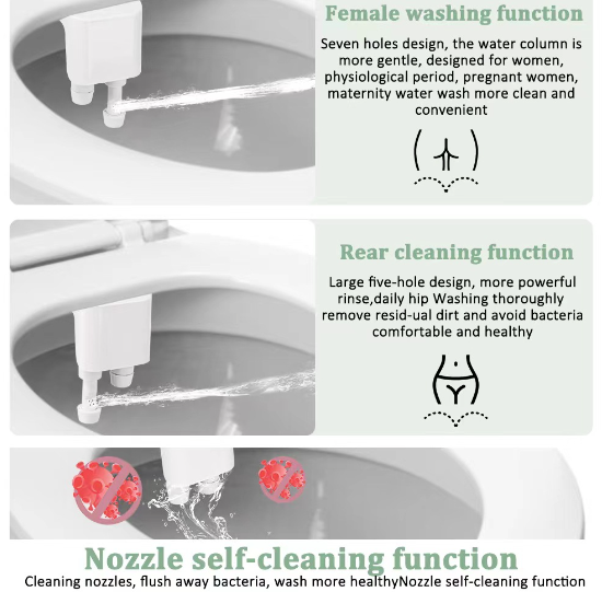 Adjustable Bidet Attachment Sprayer For Toilet