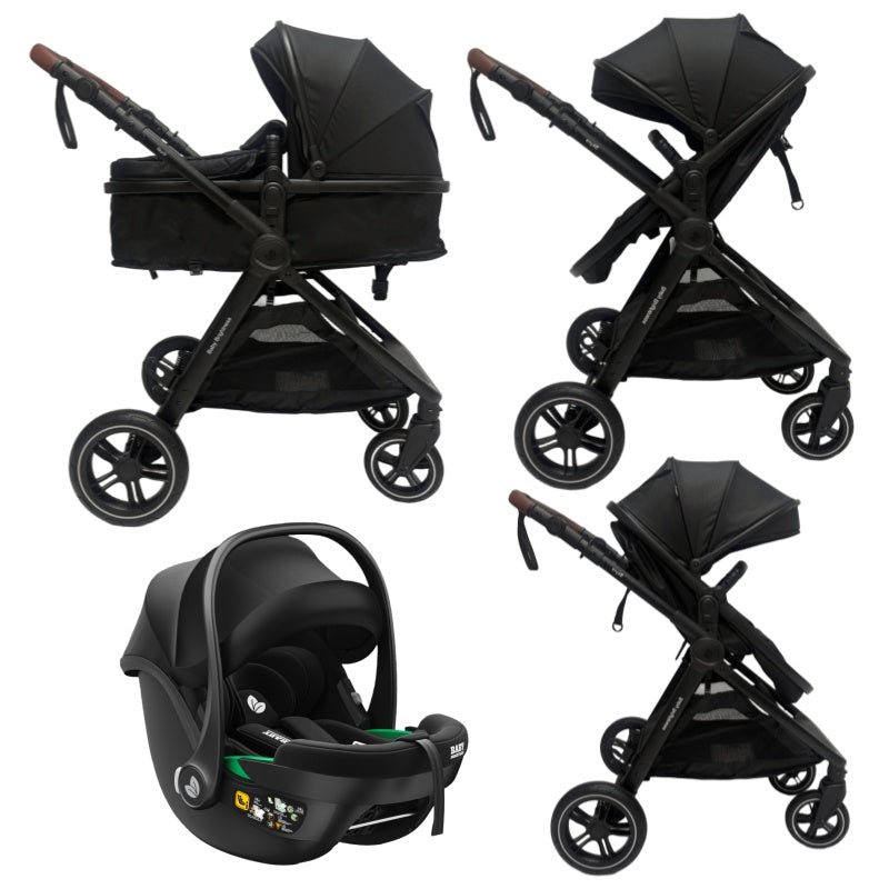 Skyra 2-in-1 Newborn Pram & Bassinet Stroller and Car Seat (Black)