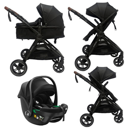 Skyra 2-in-1 Newborn Pram & Bassinet Stroller and Car Seat (Black)