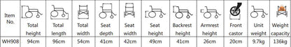 Superlight Transport Wheelchair - (WH908) - Babyonline