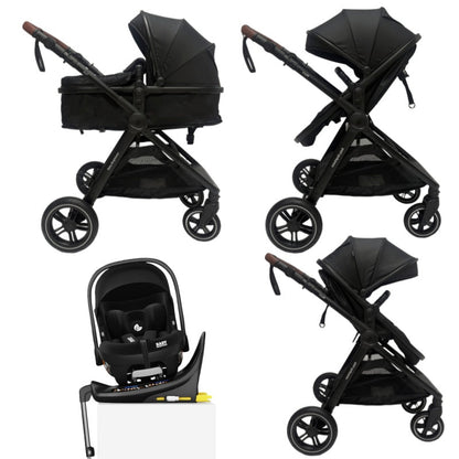 Pre-order Skyra 2-in-1 Newborn Pram & Bassinet Stroller and Car Seat with Rotating ISOFIX Base (Black)