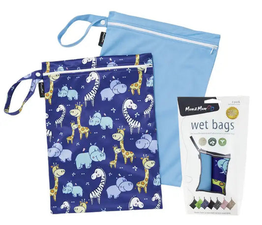 Mum2Mum Wet Bags Twin Pack - ANIMALS / SKY - Babyonline