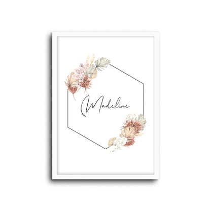 Wall Print |  Boho Bouquet - Custom Name