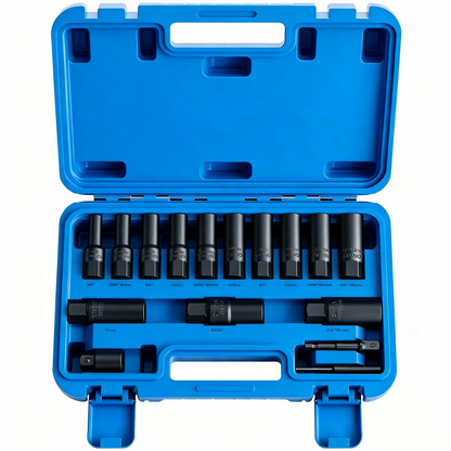 16pcs Spiral Type Deep Bolt Remover Set,Wheel Lock Removal Kit