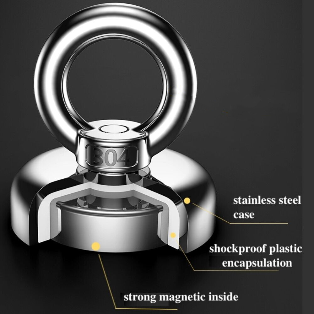 340kg Salvage Recovery Magnet with 20M Rope