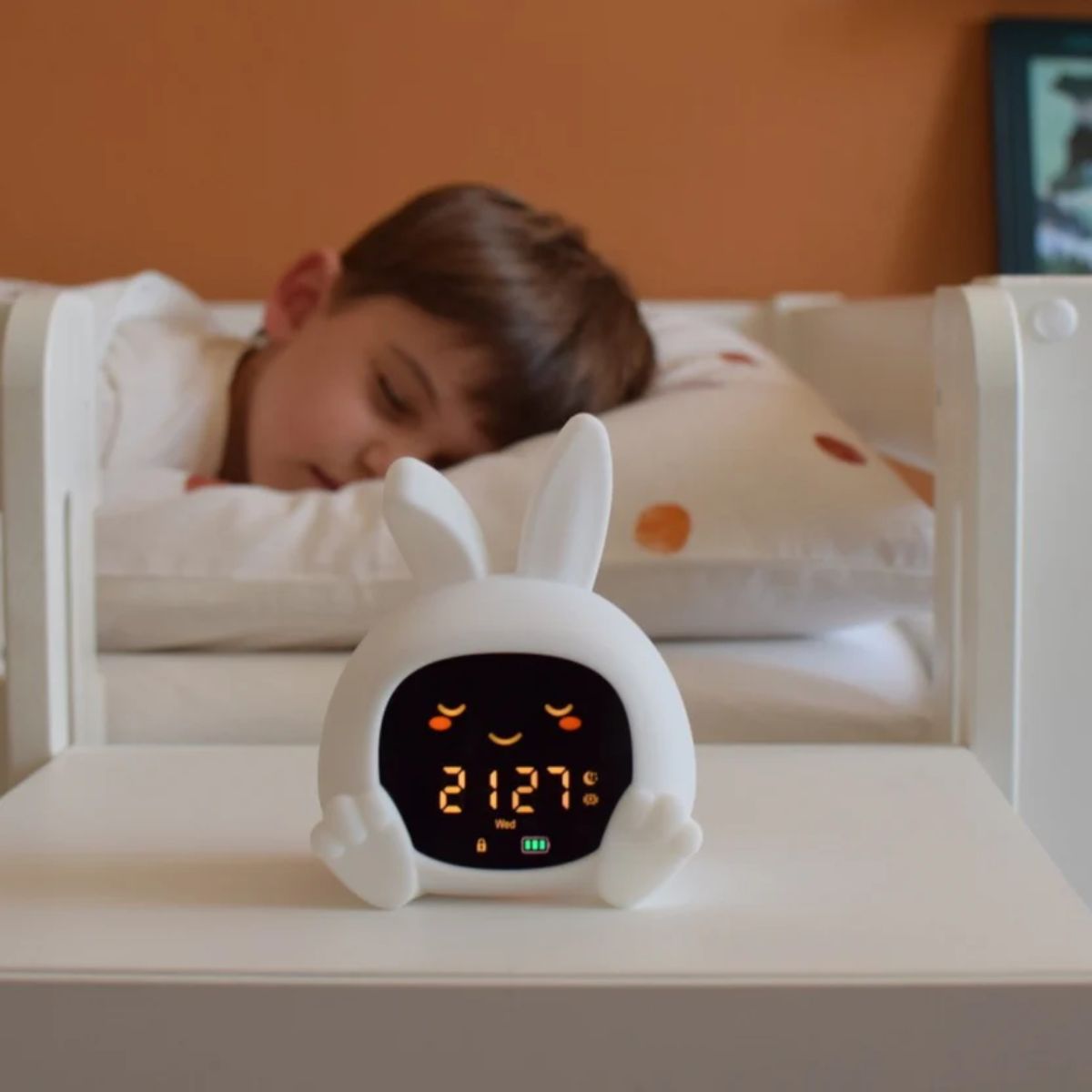 Sarah the ZAZU Sleep Trainer Clock uses colour, sound, and gentle movement to guide children toward healthy sleep habits and calmer mornings for everyone.