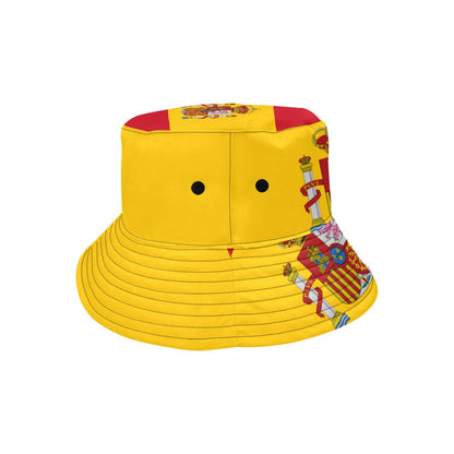 Men's Spain Flag Bucket Hat - Stylish Cotton Twill Summer Hat