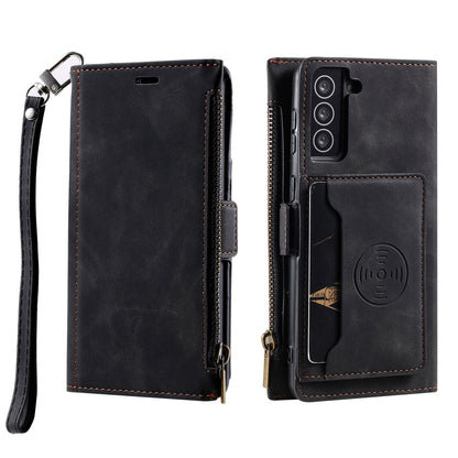 Samsung S21 Case Wallet Zipper - Black