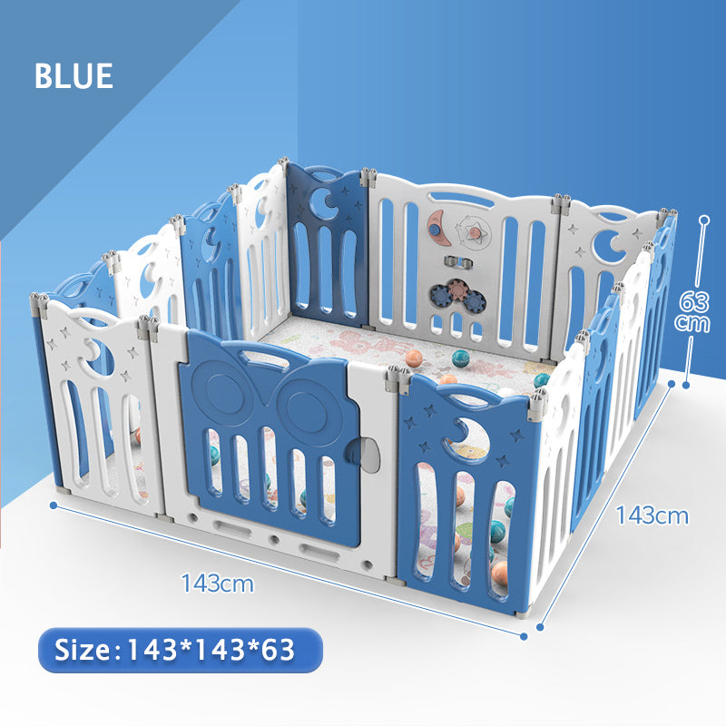 Foldable Baby Playpen 20 Panels – Blue Safety Play Fence for Babies