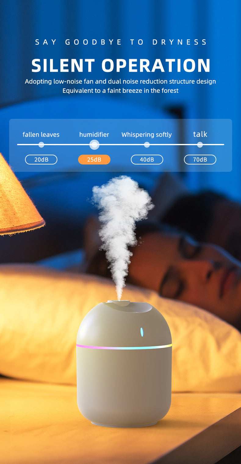 270ml USB Air Humidifier & Aroma Diffuser with LED Night Light