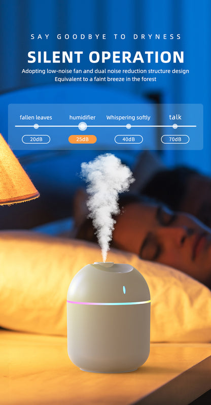 270ml USB Air Humidifier & Aroma Diffuser with LED Night Light