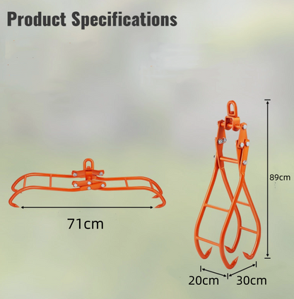 28-Inch Timber Claw Hook with 4 Claws, Log Grapple, 1000kg Capacity