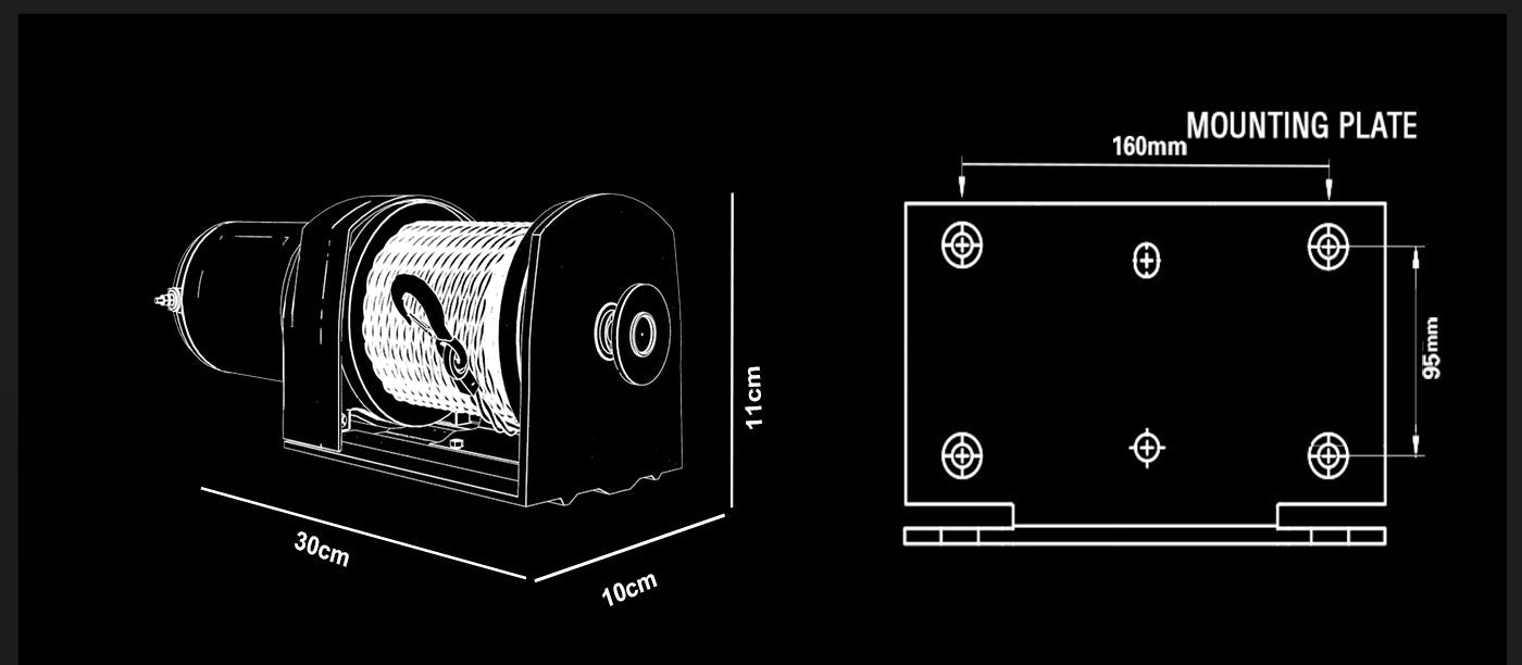 X-BULL Electric Winch Boat 3000LBS 12V Synthetic Rope Wireless Remote ATV UTV