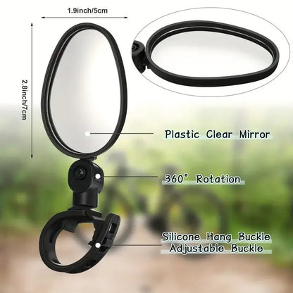Acrylic Convex Bicycle Handlebar Mirrors (1pc or 2pcs)