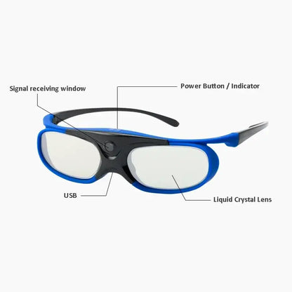 Active Shutter 3D Glasses (96–144Hz) for Projectors