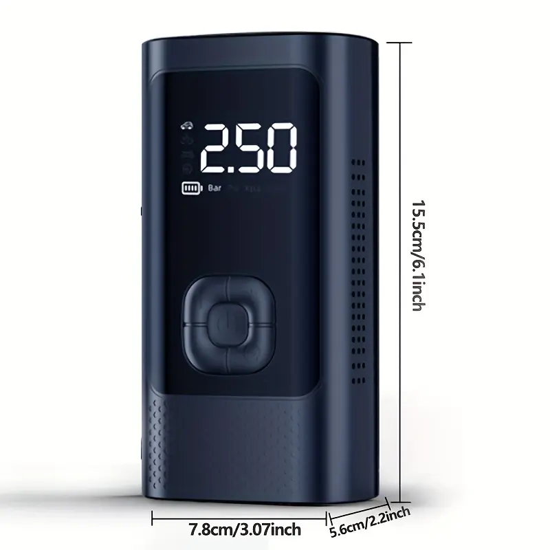 Portable Car Tyre Inflator Cordless Digital Air Compressor Rechargeable Air Pump