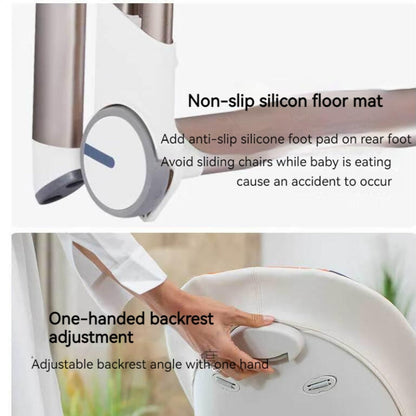 Multifunctional Adjustable Baby High Chair With Dining Table & Wheels -Orange