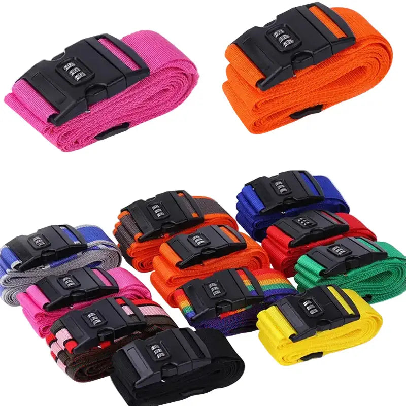 Adjustable Locking Luggage Strap with Buckle (different colours available)