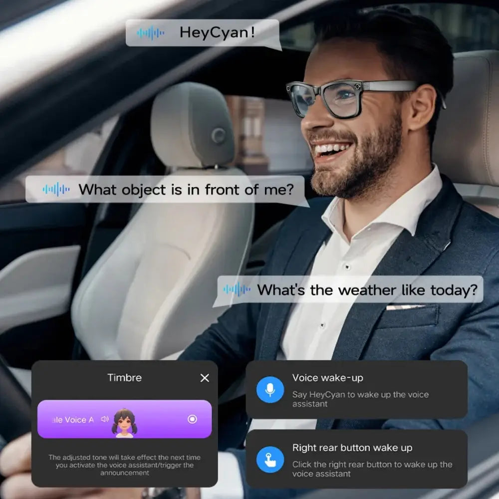 AI Smart Glasses – 4K Camera, Translation, Music & Calls (4 models available)