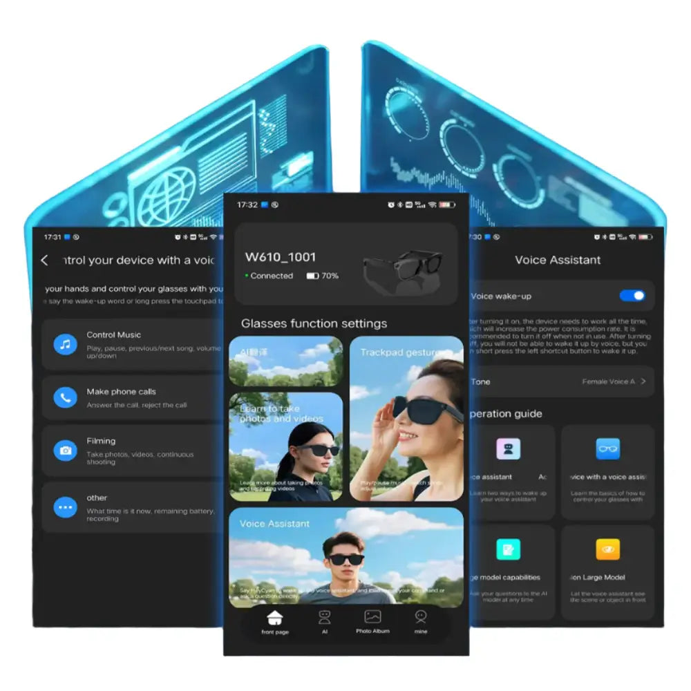AI Smart Glasses – 4K Camera, Translation, Music & Calls (4 models available)