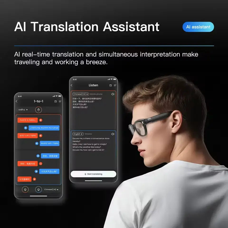 AI Smart Glasses with 4K Camera & Wi-Fi Transmission (different colours available)