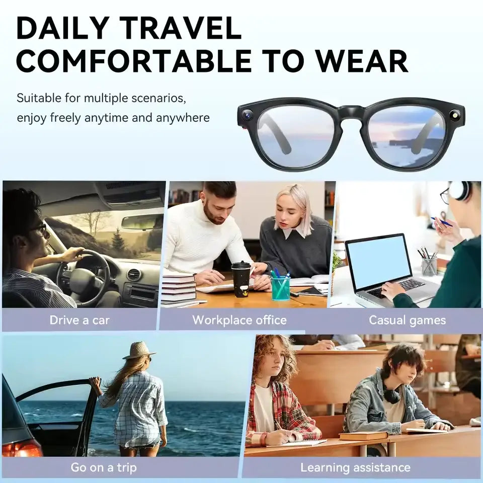 AI Smart Glasses with 4K Camera & Wi-Fi Transmission (different colours available)