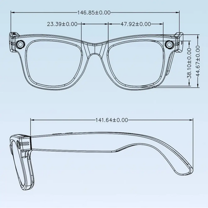 AI Smart Glasses with 5MP Camera & Bluetooth
