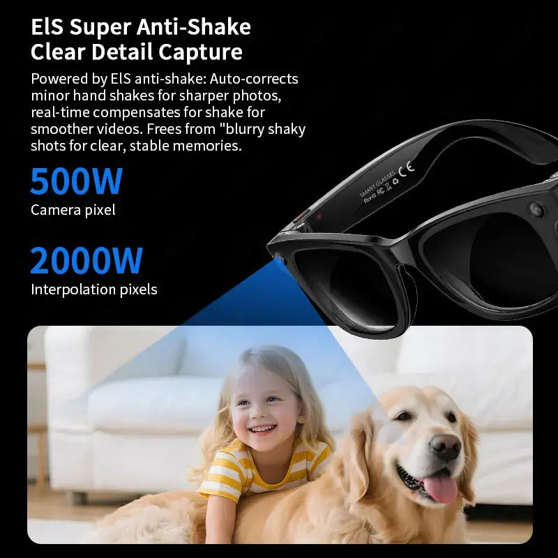 AI Smart Glasses with 5MP Camera & Bluetooth