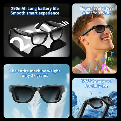 AI Smart Glasses with 5MP Camera & Bluetooth