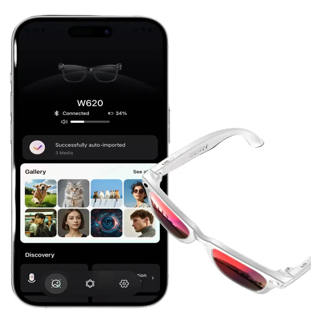 AI Smart Glasses with 5MP Camera & Bluetooth