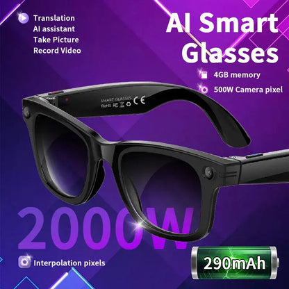 AI Smart Glasses with 5MP Camera & Bluetooth
