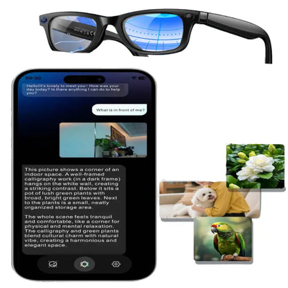 AI Smart Glasses with 5MP Camera & Bluetooth