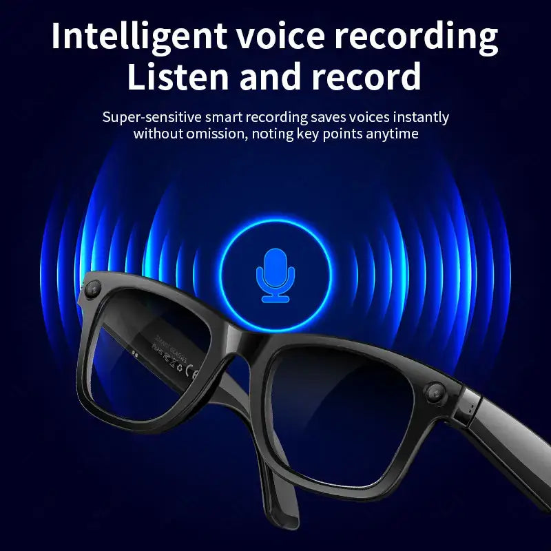 AI Smart Glasses with 5MP Camera & Bluetooth
