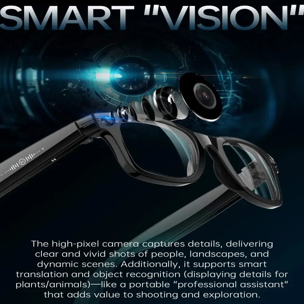 AI Smart Glasses with 5MP Camera & Bluetooth