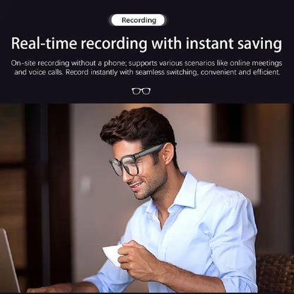 AI Smart Glasses with 8MP Camera & Bluetooth Audio
